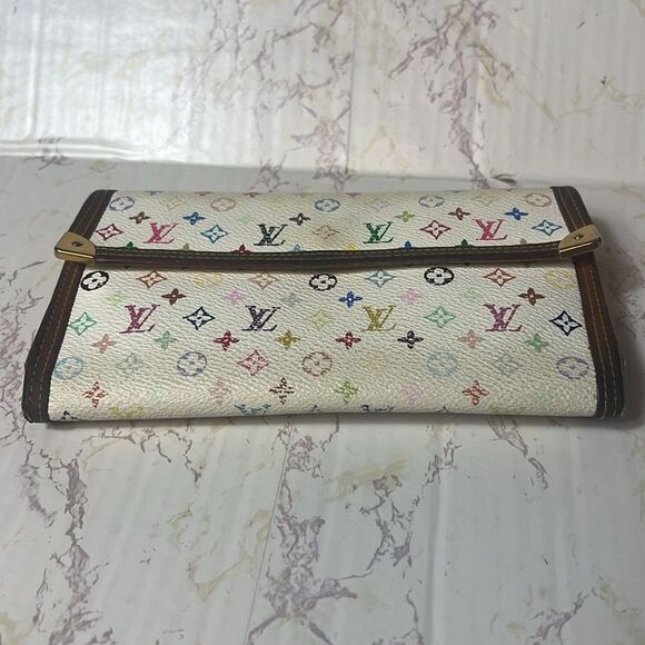 VINTAGE MULTICOLOR MONOGRAM TAKASHI MURAKAMI INTERNATIONAL WALLET - Picture 5 of 14